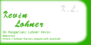 kevin lohner business card